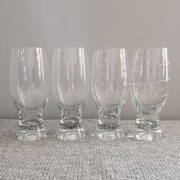Mikasa "Cheers" Selection Thick Footed Beer Glasses, Set of 4, VGC - Picture 1 of 13